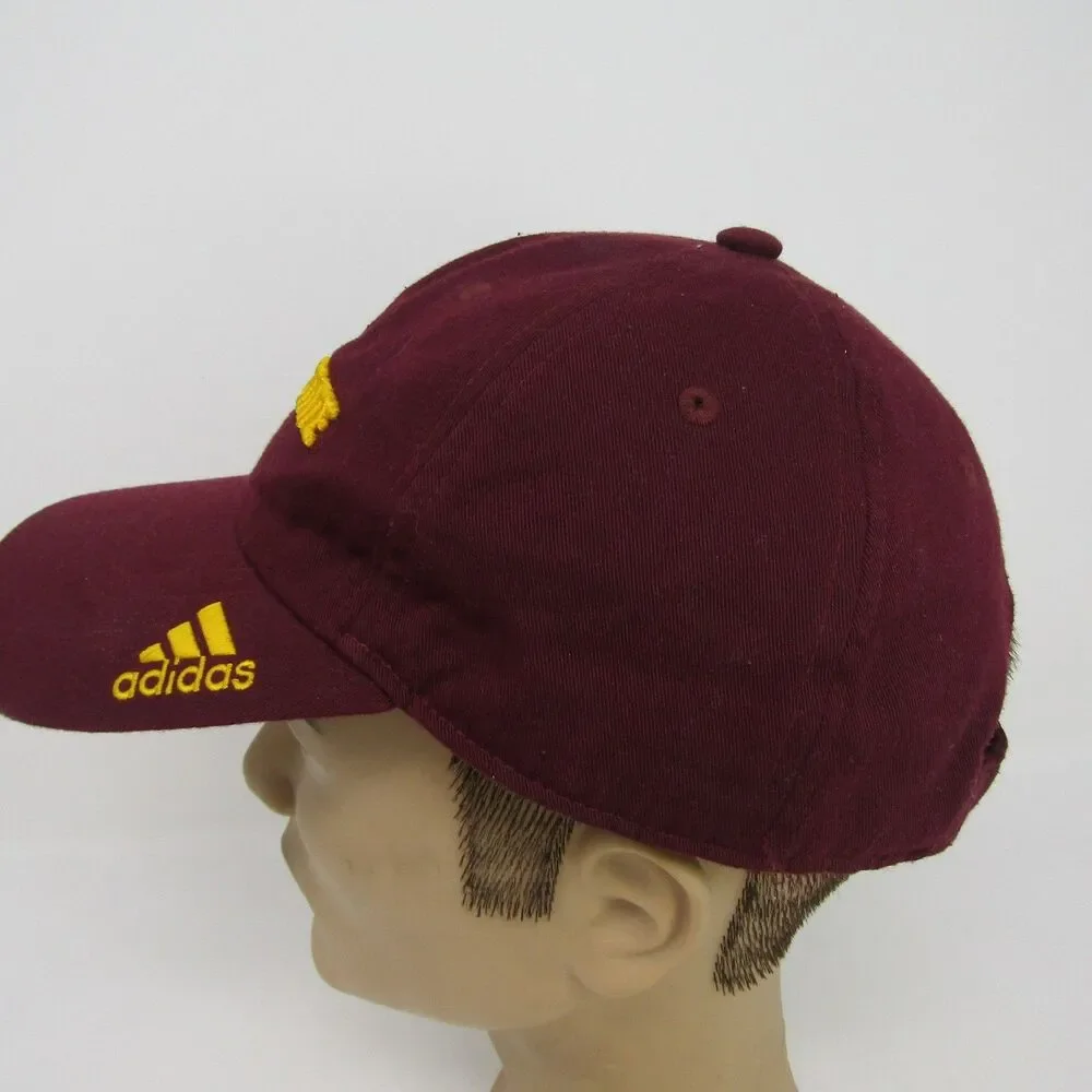 Arizona State Sun Devils NCAA Maroon Adidas Relaxed Fit Strapback Hat Spell Out
